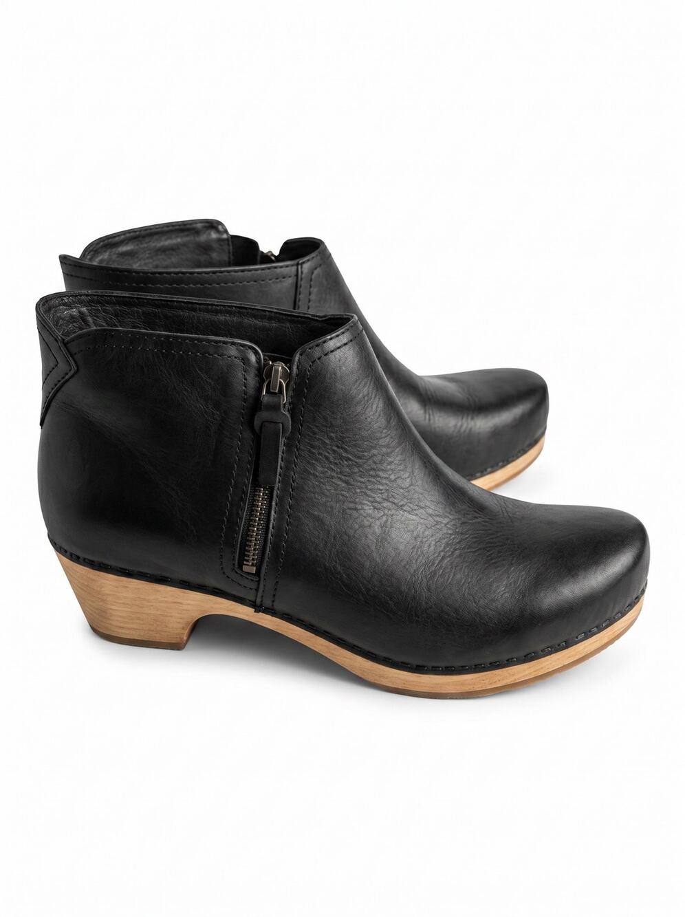 Dansko Leather Ankle Clog Booties | EU 40 (US Women’s 9.5-10) | Black